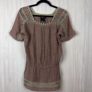 NESLAY PARIS BOHO CROCHET TRIM TUNIC